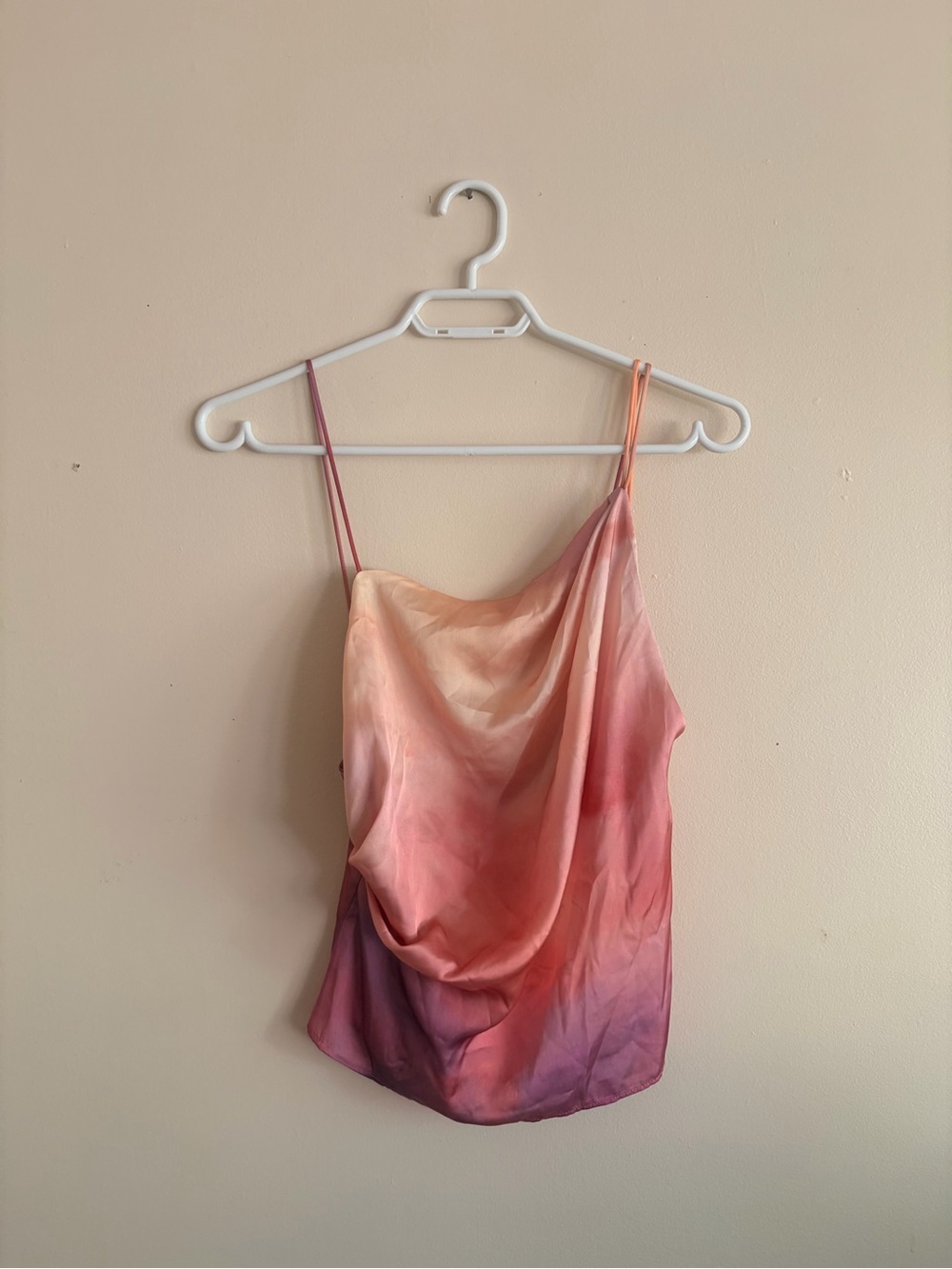 Zara Pink to Peach Ombre Cowl Neck Camisole